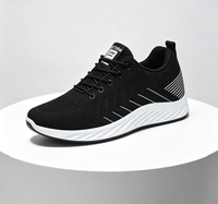 Chaussures de course décontractées pour hommes, en maille tricotée, à lacets, légères, confortables, imperméables, tendance, pour la marche en plein air