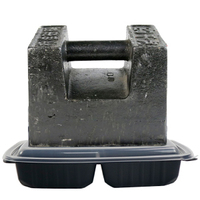 Boîte de préparation de repas à 2 compartiments sans BPA, compatible micro-ondes, sans mélange de nourriture, pour restaurant, boîte à emporter rectangulaire jetable