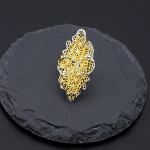 JXX Anillo Grande de Latón con Varios Diseños, Joyería de Moda, Anillo de Boda Chapado en Oro de 24k de Lujo de Arabia Saudita, Dubái - Product Image 5