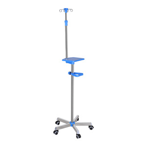 Soporte de Acero Inoxidable para Suero Intravenoso, Altura Ajustable, 4 Ruedas, Mobiliario Hospitalario - Product Image 3