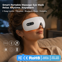 Masseur oculaire intelligent à alimentation stable avec compresse chauffante, soin des yeux, contrôle du temps, appareil de bien-être, musique Bluetooth et massage