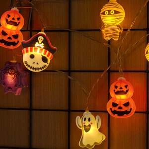 Luces Navideñas al por Mayor Howlighting de Alta Calidad, Decoraciones Festivas de Halloween, Cadena de Luces LED con Diseño de Calabaza, Murciélago y Araña - Product Image 2