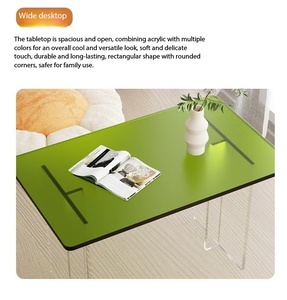 Mesa de Centro Minimalista de Acrílico Colorido, Mesa Transparente para Ventanal con Esquinas Redondeadas para Sala de Estar - Product Image 3