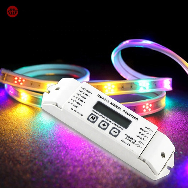 BTF LIGHTING DC5-24V Screen Display DMX512 Pixel IC Light Ws2811 Sk6812 Ws2812 Dmx to Spi signal Decoder Controller