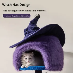 Árbol para Gatos Clásico y Travieso, Diseño de Bruja de Halloween, Ecológico, de <span class=keywords><strong>Madera</strong></span> de Sisal, con 5 Niveles, para Interiores, Ahorra Espacio en Casas Pequeñas - Product Image 5