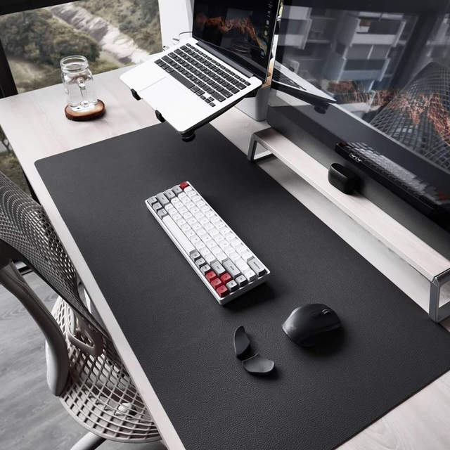 Custom Made Large XL XXL PU Leather + Cork Office Computer/Laptop Desk Mat Waterproof Durable With Mouse and PC Desk Mat