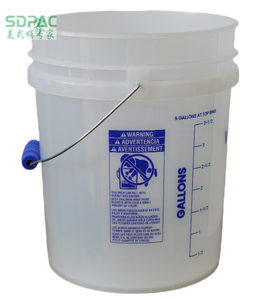 Venta al por mayor en stock 18.9L/5 Galones Cubo de plástico de alta calidad con escala y Wallaby y señal de advertencia para niños HDPE resistente - Product Image 4