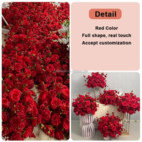 Décoration de centre de table de mariage de luxe SMOOTH, boule de fleurs artificielles en soie rouge pour centre de table
