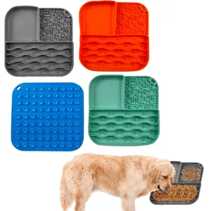 Silicone can be used to feed dogs with dog food and pet food Licking pads can be used to feed bowls