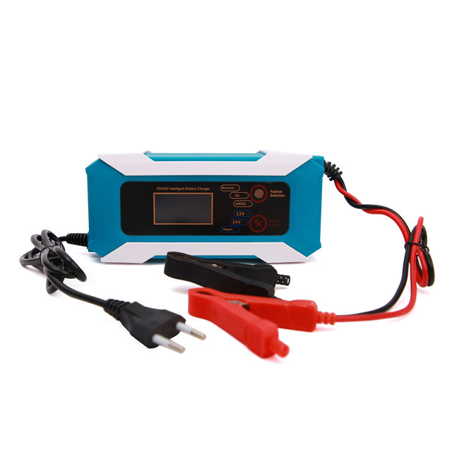 Intelligent 12V 24V Battery Charger 10A 12A 15A Pulse Repair Fast Charging for Lithium LiFePO4 Lead Acid Electric Industrial EU