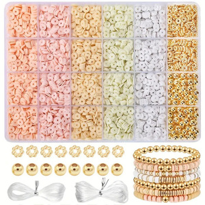 Clay <b>Bead</b> <b>Set</b> 2000Pcs 24-Compartment DIY Jewelry Making Bracelet Kit Round Polymer Clay <b>Beads</b> for Crafting Accessories - Product Image 4
