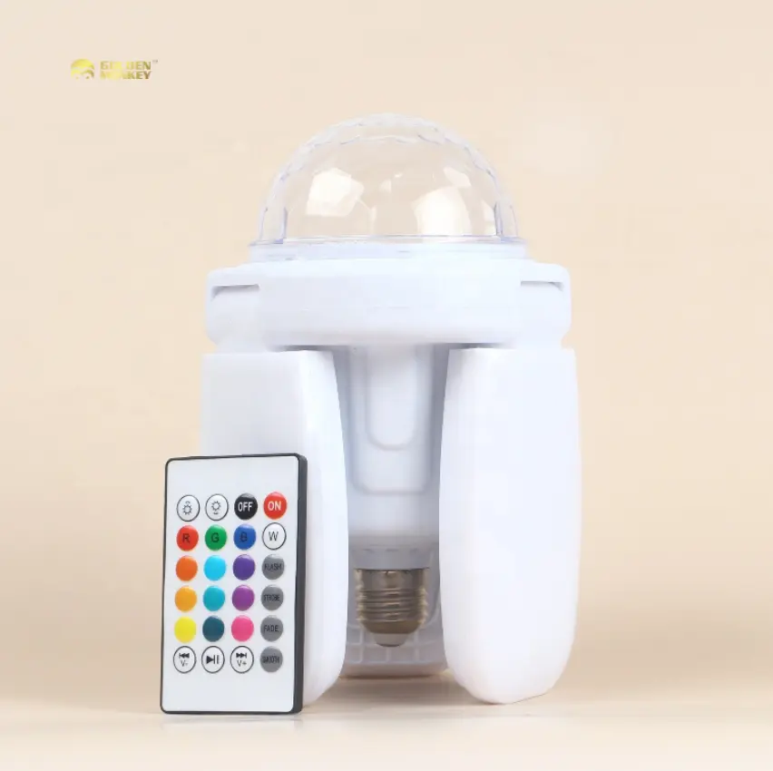 Led White 3 Leafs E27 Light Blue Tooth Speaker Bulb Adjustable Music 35W RGB Smart Ceiling Led Bulb With Remote Control