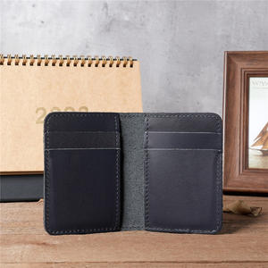 Ya475 <span class=keywords><strong>portafoglio</strong></span> di carte in pelle di vacchetta sottile fatto a mano minimale per gli uomini - Product Image 5