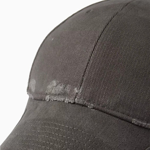 Casquette élégante de haute qualité avec visière ajourée, logo brodé vieilli, casquette de baseball personnalisée en sergé de coton - Product Image 3