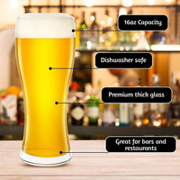 Offre Spéciale 16oz Transparent épaissi verre tasses pour bière vide classique hommes verres à bière tasses