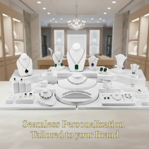 Expositor de Joyería de Lujo Blanco al por Mayor, Set Personalizable para Tiendas Minoristas, Soporte Multicapa para Collares, Anillos y Pendientes - Product Image 5