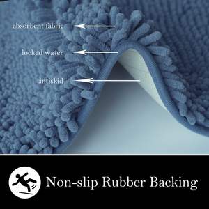 พรมเช็ดเท้าไมโครไฟเบอร์เชนิลล์เนื้อนุ่มหรูหรา กันลื่น ซึมซับน้ำได้ดีเยี่ยม สำหรับห้องน้ำ - Product Image 4