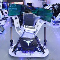 Simulateur de course automobile VR à mouvement complet 6 DoF, 3 écrans, plateforme de simulation pour un joueur, jeu de course automobile d'arcade