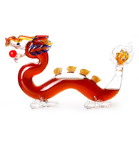 Personnalisé À La Main Animal Bouteille En Verre De Whisky Carafe Du Zodiaque Chinois Dragon Bouteille En Verre
