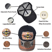 Gorra de Béisbol Unisex con Logo 3D de Metal Estilo Occidental, Estampado en Serigrafía, Cierre a Presión, Moderna, de Mezclilla, Lona, Jersey y Malla para Exteriores