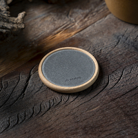 Ensemble de sous-verres ronds en bois et acier inoxydable avec design résistant à la chaleur pour restaurant, café, bar