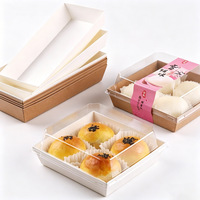 Boîtes à pâtisserie longues personnalisées OEM/ODM, emballages jetables pour boulangerie avec couvercles transparents pour les gaufrettes au jaune d'œuf