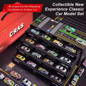 Set de Regalo de Coches Pequeños de Aleación Personalizados, Modelo de Coche de Juguete de Carreras Inercial Fundido a Presión con Función de Retroceso, Juguete de Coche de Rompecabezas en Contenedor - Product Image 3