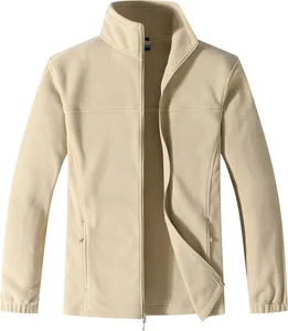 100 Polyester Microfleece Men's Sherpa Jacket Cozy Outdoor Recreation Coat Soft Camofleece Fabric Windproof Polar Fleece Jackets