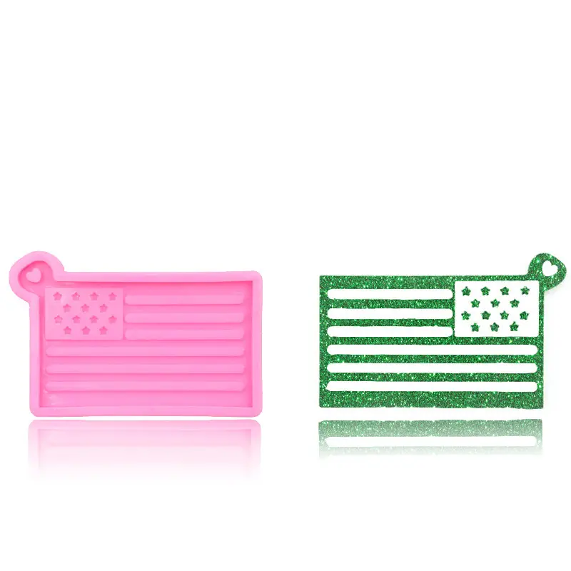 American Flag Keychain Silicone Mold Mirror Resin Epoxy Pendant Making Mold Jewelry Handmade Decoration Tools