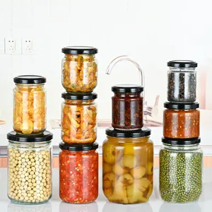 120ml 160ml 220ml 330ml 400ml 580ml Kitchen Containers Cylinder Glass Food Storage Jar With Metal Lid