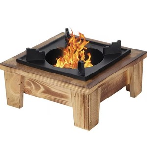 Wood Burning <b>Stove</b> With Wooden Base Portable Outdoor Camping <b>Stove</b> For Cooking And Heating - Product Image 3