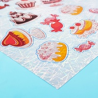 Couper le cercle de baiser feuille transparente vierge motif clair vinyle 8.5 étiquette logo adhésif imprimable hologramme baiser coupe feuille d'autocollant