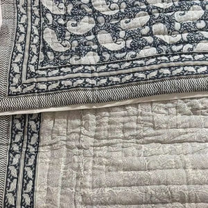 Trending Design Rajasthani BlockPrinted Handmade Luxury Comfortable KanthaQuilt Indian Bohemian <b>Bedding</b> Cotton Bedspread Blanket - Product Image 1