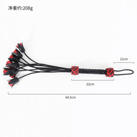 Flogger de Cuero Hecho a Mano, Látigo Sexual para Azotes en el Trasero, BDSM, Fetiche, Pala con Flores de Rosa, Borlas, Látigo Sexy para Parejas, Equipo de Bondage