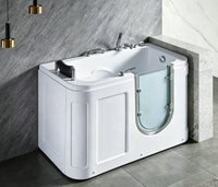 Baignoire moderne avec entrée basse et porte en verre de sécurité certifiée CE et CUPC, baignoire de massage et d'hydrothérapie pour les soins aux personnes âgées