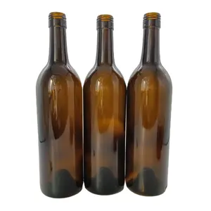 整体销售价格750毫升红酒玻璃瓶带丁字软木塞高品质免费样品空瓶