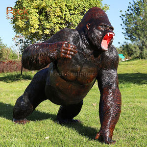 현대 미술 추상 고릴라 동물 동상 정원 공원을위한 야외 주문 청동 조각 - Product Image 4