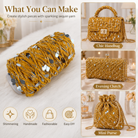 Tuyi Gold Silver Sequin Fancy Yarn DIY Handmade Crochet for Bag Making Easy Craft Gift Ready Bulk Wholesale OEM