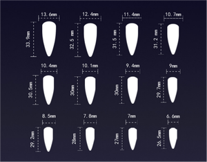 Set de <span class=keywords><strong>Manicura</strong></span> Francés de 24 Piezas para Halloween, <span class=keywords><strong>Uñas</strong></span> Postizas <span class=keywords><strong>Largas</strong></span> en Forma de Almendra, Adhesivo para <span class=keywords><strong>Uñas</strong></span>, Degradado Rojo-Negro, Acrílico Brillante, Gel Suave - Product Image 6