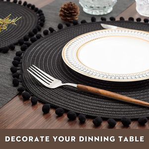 Bejeweled Woven Cotton Place Mats <b>Kids</b> <b>Dining</b> Table Machine Washable Feature BPA-Free Reusable Plaid Wedding Paper Polyester - Product Image 5