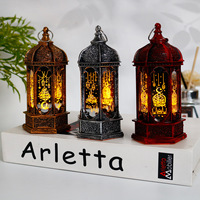 Nouveau Offre Spéciale arabe musulman Eid Mubarak lumière LED décoration ruban fer artisanat suspendu lanterne Ramadan fête Table ornements