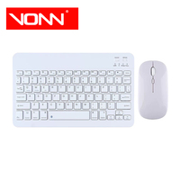 Set Keyboard dan Mouse BT 10-inci Mini Keyboard 2.4GHz Dual-Mode Mouse Isi Ulang untuk Tablet dan Ponsel yang Kompatibel