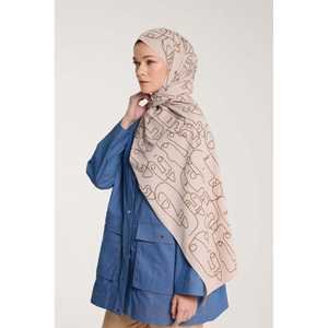 Écharpe en soie Pure Tone carrée, motif pierre marron, impression numérique, multifonctionnelle pour femme - Product Image 3