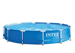 <span class=keywords><strong>Piscine</strong></span> hors sol <span class=keywords><strong>ronde</strong></span> <span class=keywords><strong>INTEX</strong></span> 28242 457*122CM avec pompe 14 pieds X 48 pouces, cadre en métal bleu pour la famille - Product Image 5