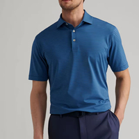Kaos Polo Golf Pria Sablon Digital 100% Polyester Cepat Kering Anti-Bakteri, Grosir OEM, Logo Custom, Nyaman, Promo Musim Panas
