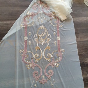 中国豪华土耳其刺绣纯粹窗帘 - Product Image 4