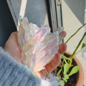 Meilleures ventes en gros d'usine : Cluster de quartz blanc Aura, magnifique pierre de guérison, décoration d'intérieur, cadeau, ornement - Product Image 6