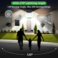 Nouvelles lampes solaires murales extérieures à détecteur de mouvement 2W dimmables 46 LED IP44 étanches 600LM portée 35M pour jardin et cour