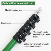 Perche télescopique robuste en fibre de carbone de 5580 mm de long avec pinces de verrouillage sécurisées