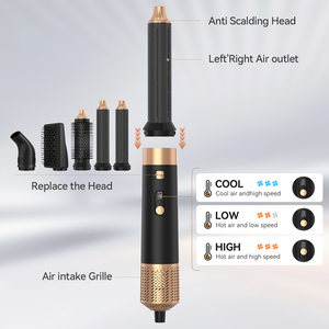 6-In-1 Hot Air Brush Styler Set Professional Hair Styler <strong>Dryer</strong> <strong>Electric</strong> One Step Hair <strong>Dryer</strong> and Volumizer for Hair Styling - Product Image 3